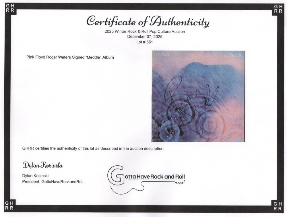 Roger Waters — Roger Waters Pink Floyd Signed Autograph Meddle Album Vinyl Record w/ JSA COA, изображение 4