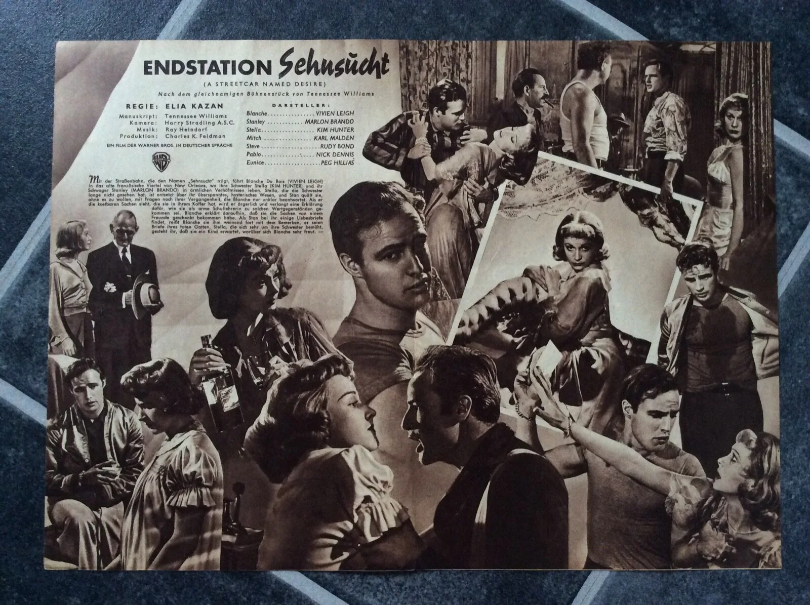 A STREETCAR NAMED DESIRE Original Movie Film Program MARLON BRANDO VIVIEN LEIGH, изображение 2