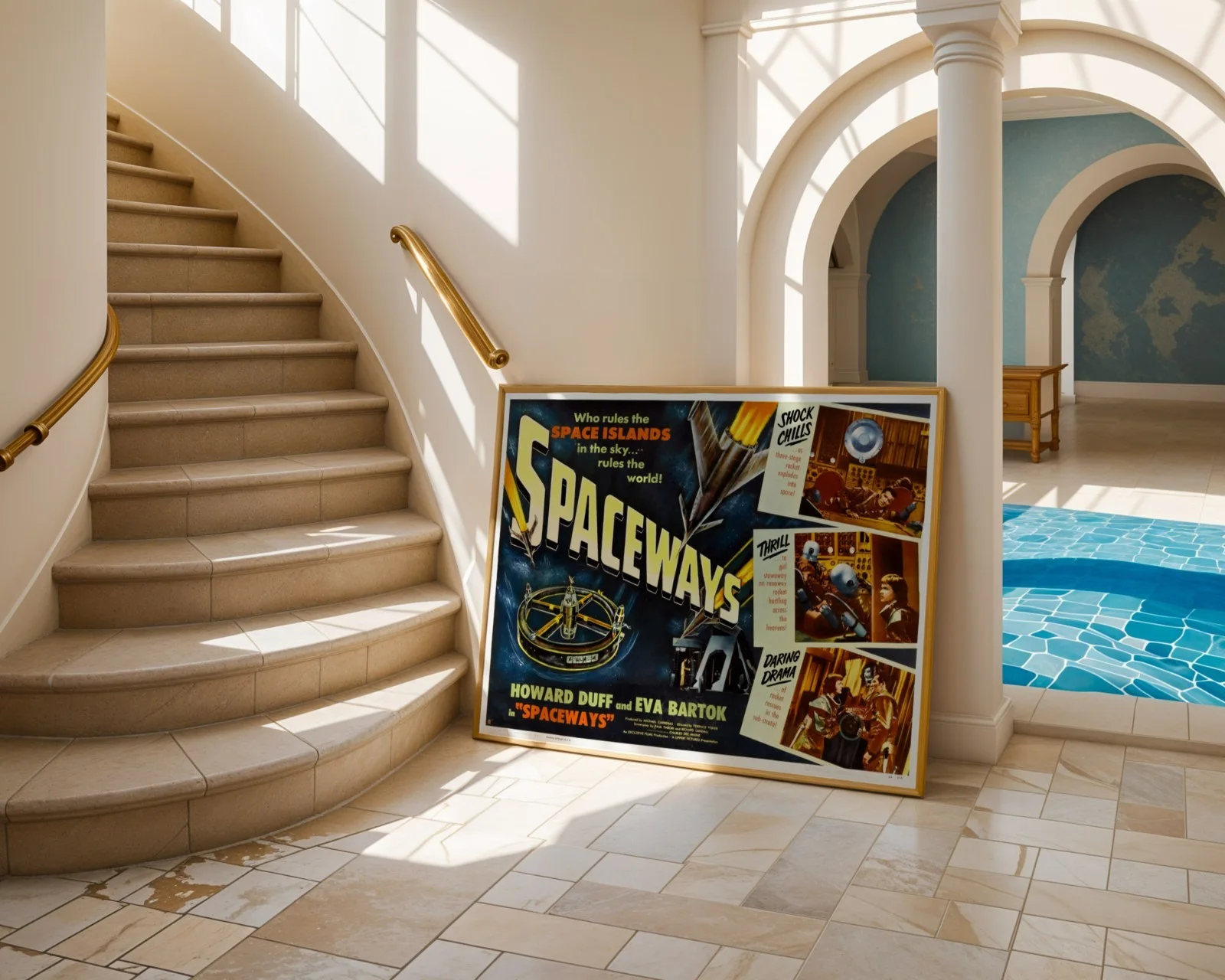 Spaceways - 1953 Hammer Science Fiction Film Restored 30" x 40" UK Quad Poster, изображение 4