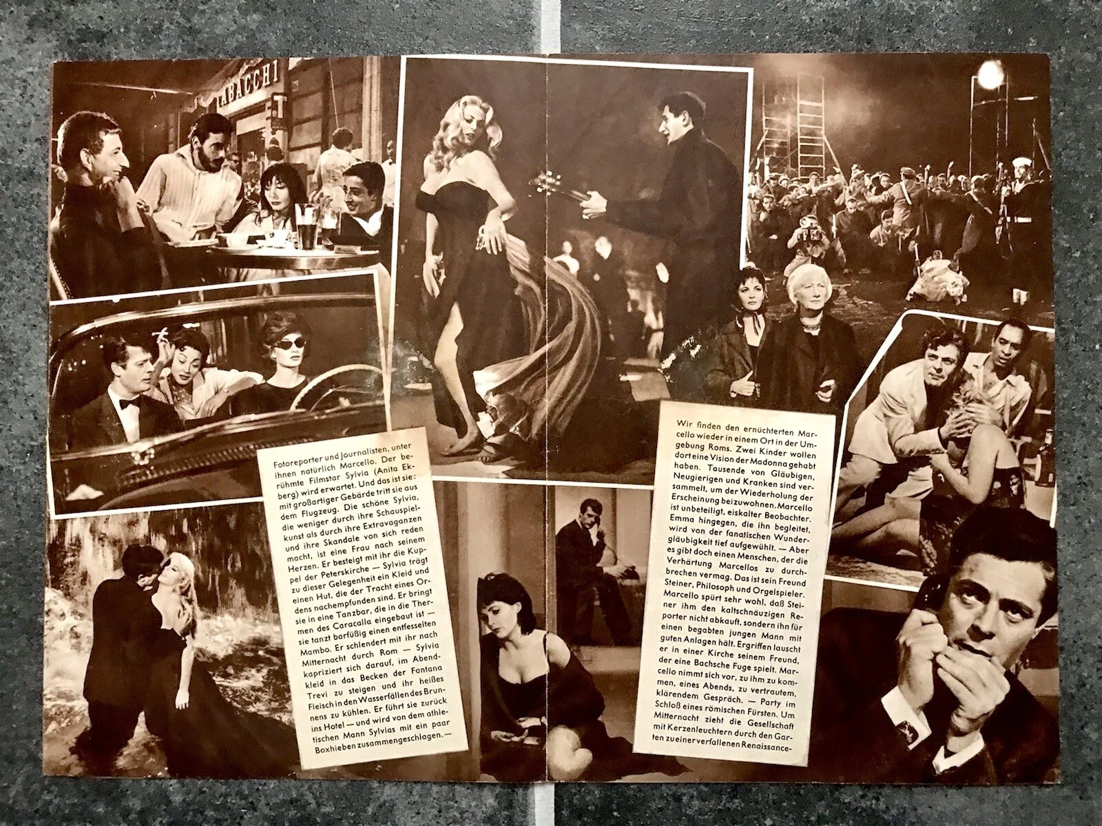 LA DOLCE VITA Original 1960 Movie Film Program MARCELLO MASTROIANNI ANITA EKBERG, изображение 3