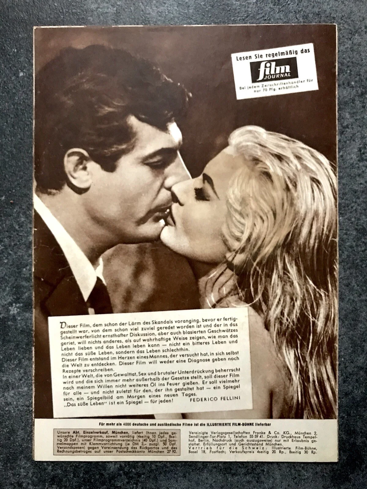 LA DOLCE VITA Original 1960 Movie Film Program MARCELLO MASTROIANNI ANITA EKBERG, изображение 5