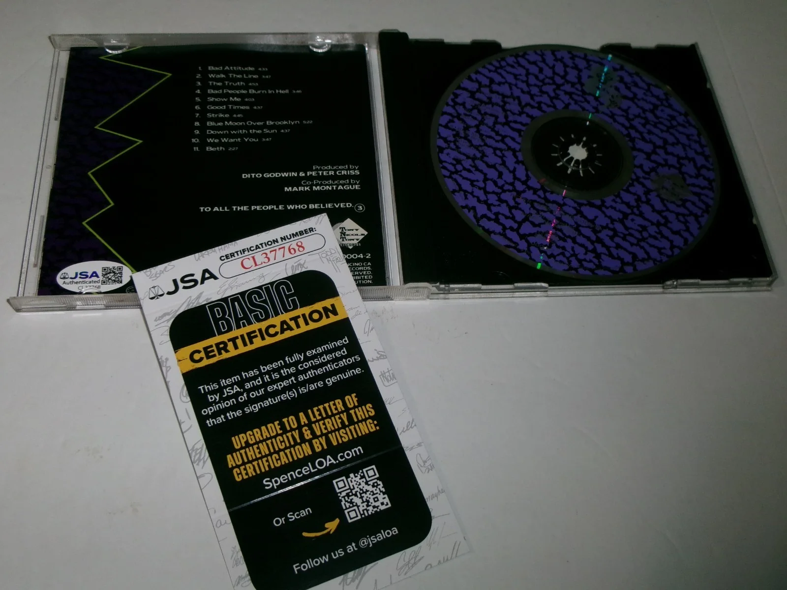 1993 Peter Criss Criss #1 CD SIGNED JSA CERT 11 Track Special Guest Ace Frehley, изображение 3