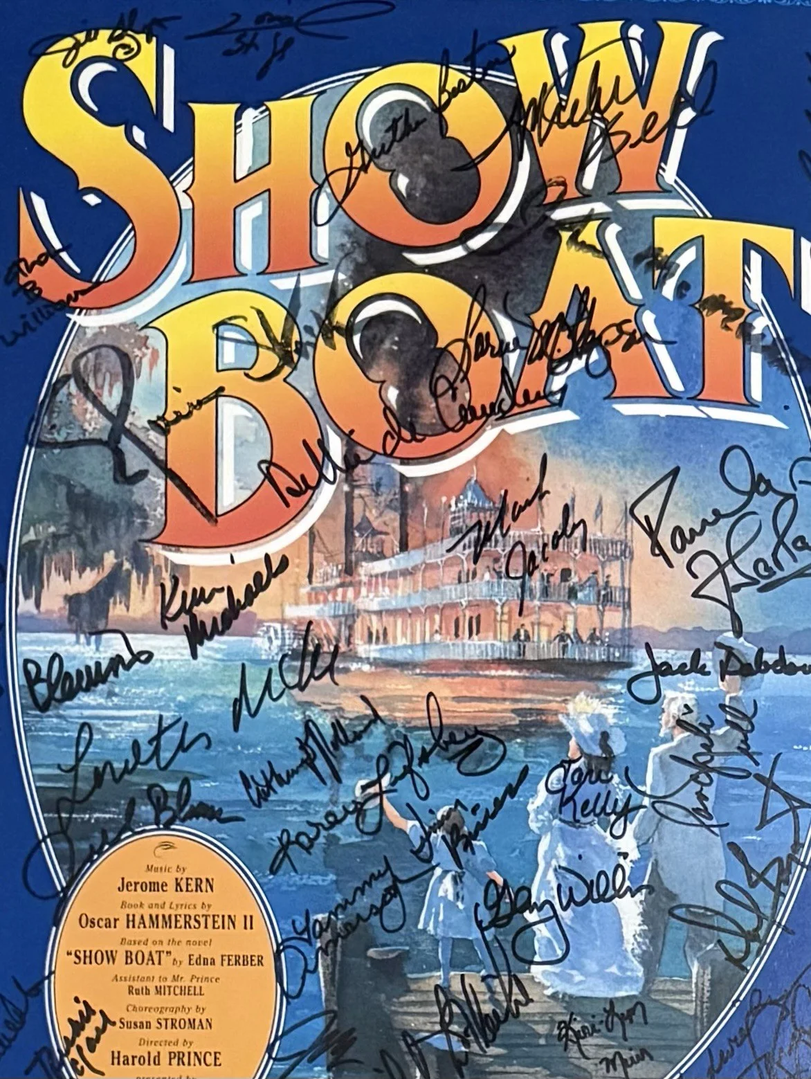 Cast — Show Boat 1994 Broadway Revival Signed Framed Poster Gershwin Theatre, изображение 2