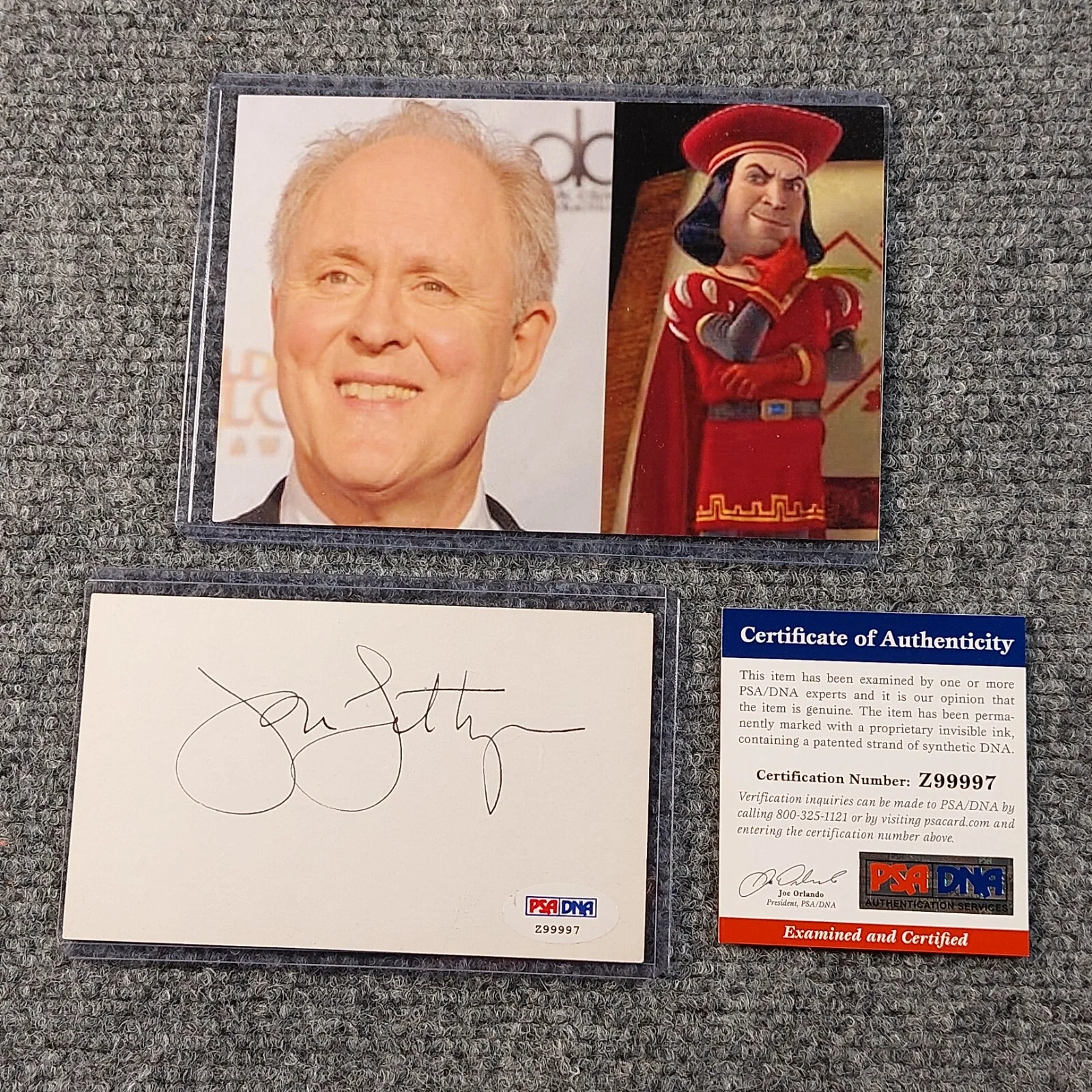 John Lithgow — John Lithgow Signed 3x5 Autograph PSA COA Shrek, 3rd Rock, Harry & Hendersons, image 2