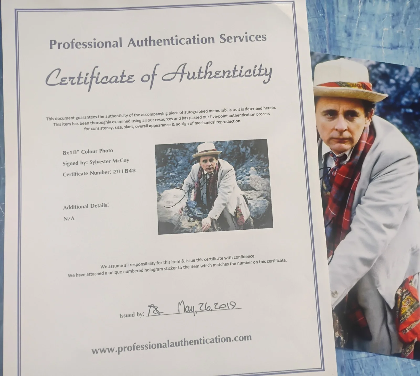 Sylvester McCoy Hand Signed 8x10 Photo COA Doctor Who NO US TARIFFS, изображение 4
