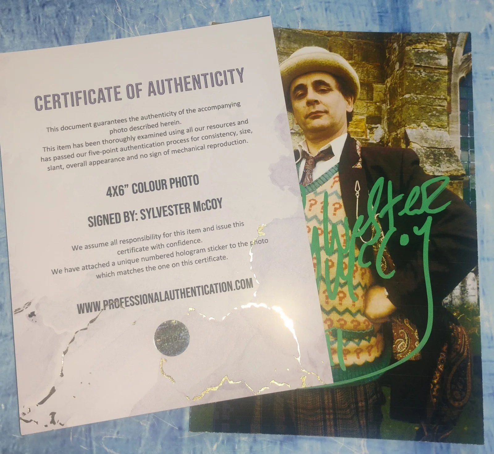 Sylvester McCoy Hand Signed Photo COA Doctor Who NO US TARIFFS, image 4