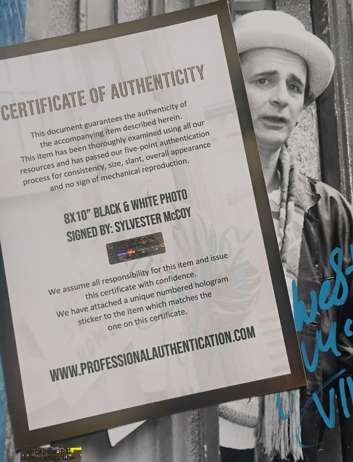 Sylvester McCoy Hand Signed 8x10 Photo COA Doctor Who NO US TARIFF, image 4