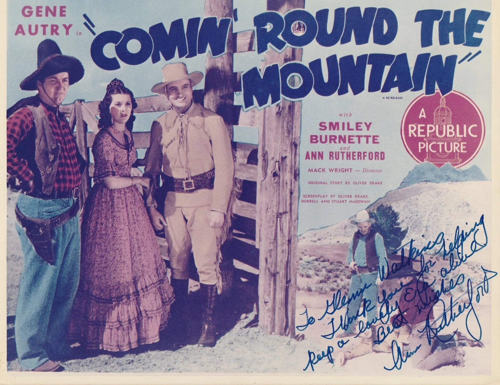 Ann Rutherford — Ann Rutherford, Western and TV actress, signed photo 10x8