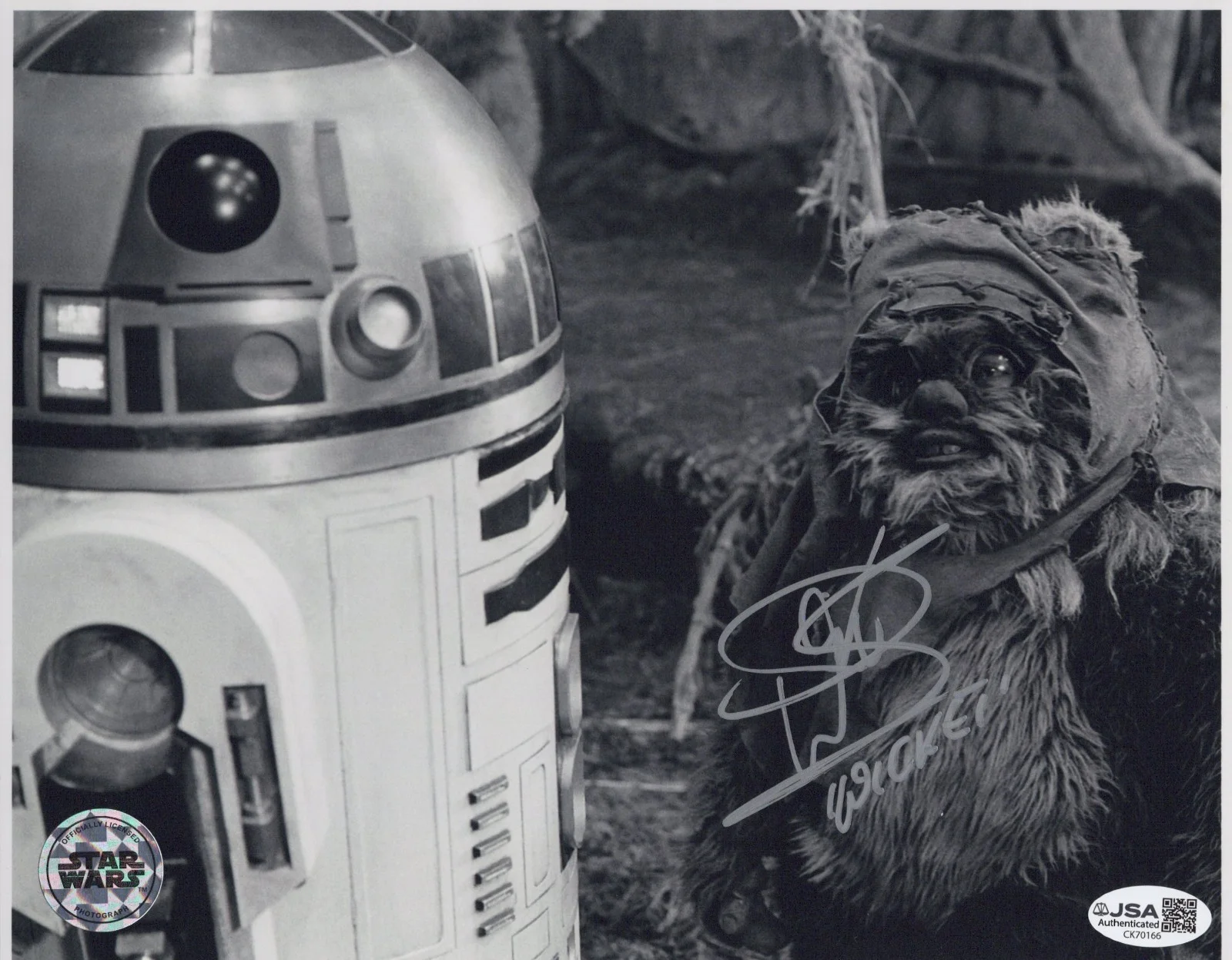 Warwick Davis — Star Wars - Official Pix - Warwick Davis signed Wicket 8x10 photo JSA COA