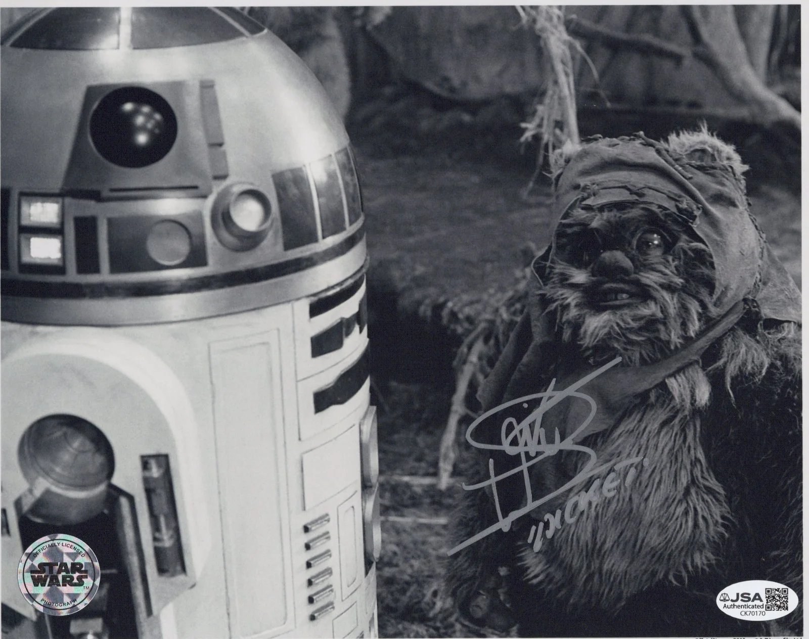 Warwick Davis — Star Wars - Official Pix - Warwick Davis signed Wicket 8x10 photo JSA COA
