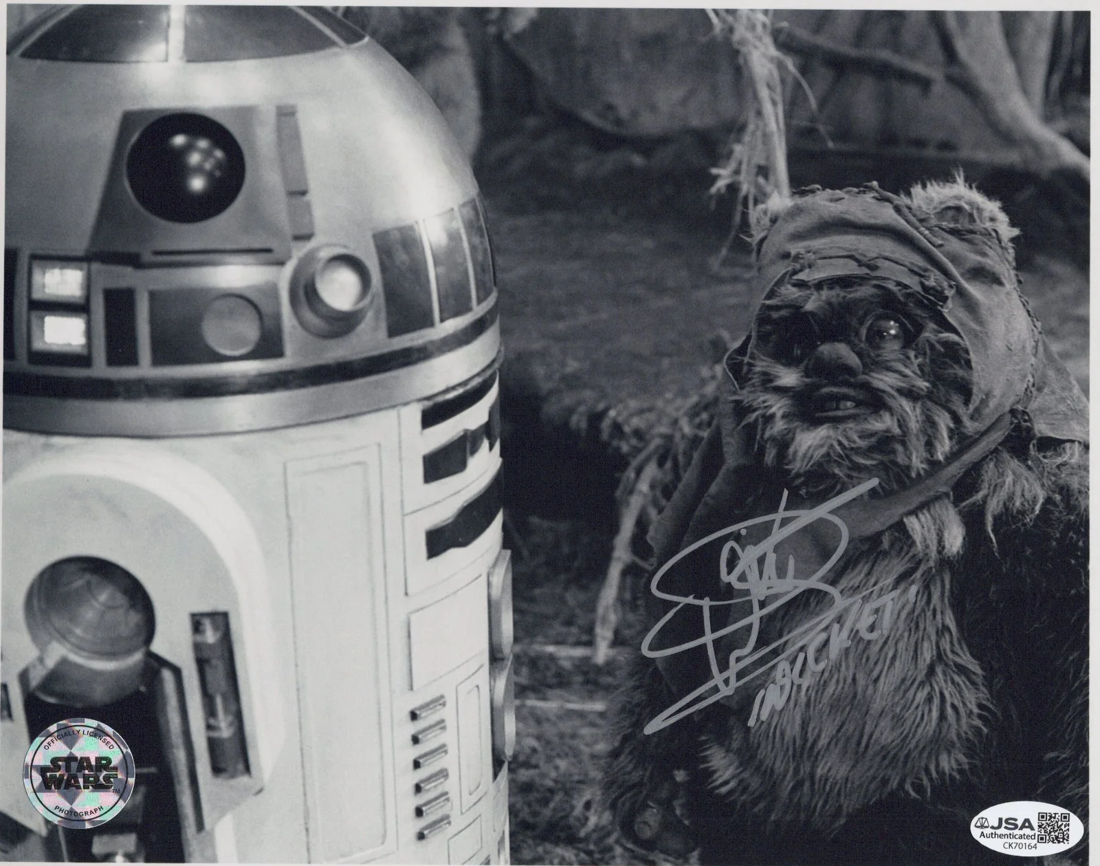 Warwick Davis — Star Wars - Official Pix - Warwick Davis signed Wicket 8x10 photo JSA COA