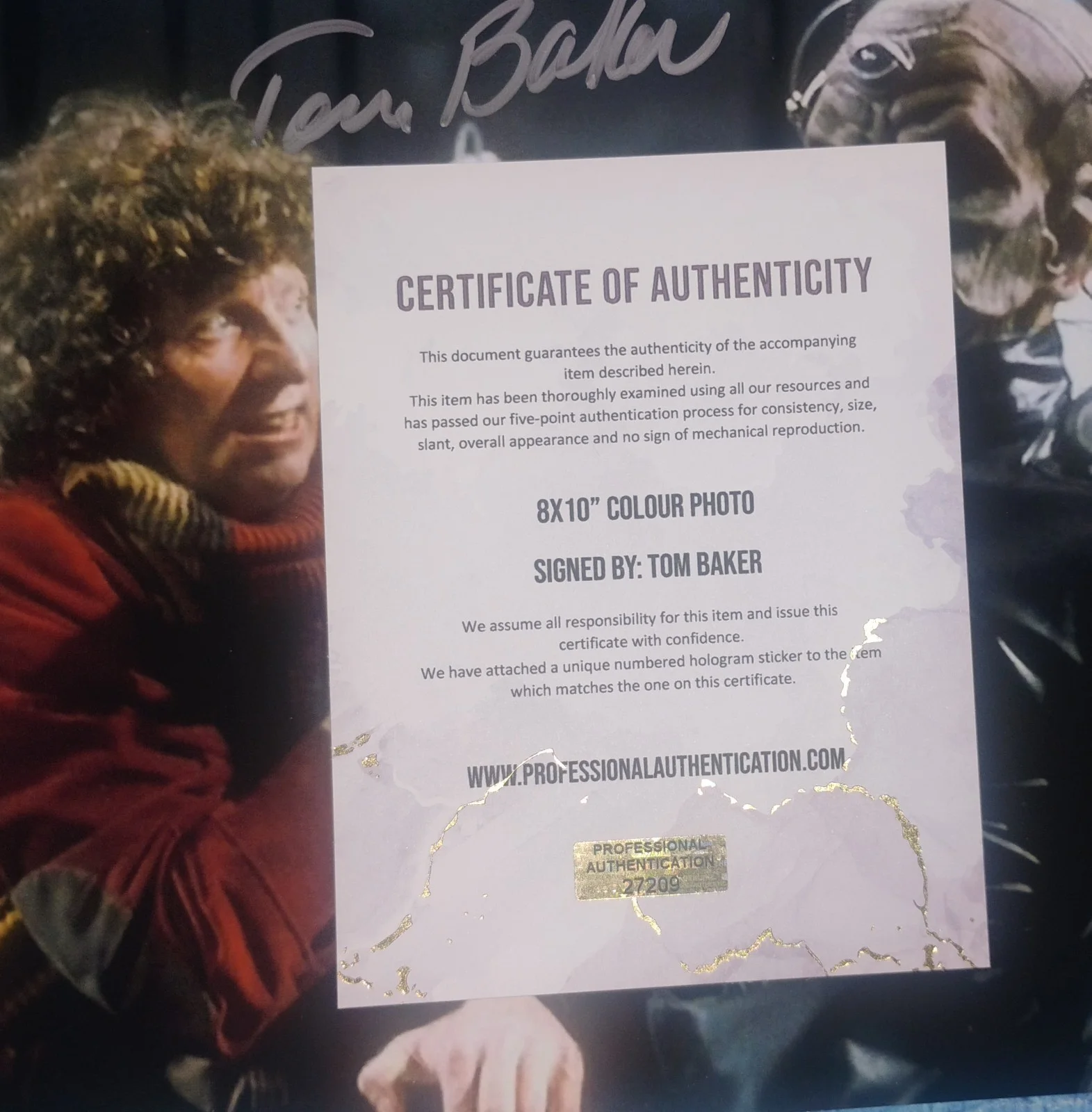 Tom Baker Hand Signed Autograph 8x10 Photo COA Doctor Who NO US TARIFFS, image 4