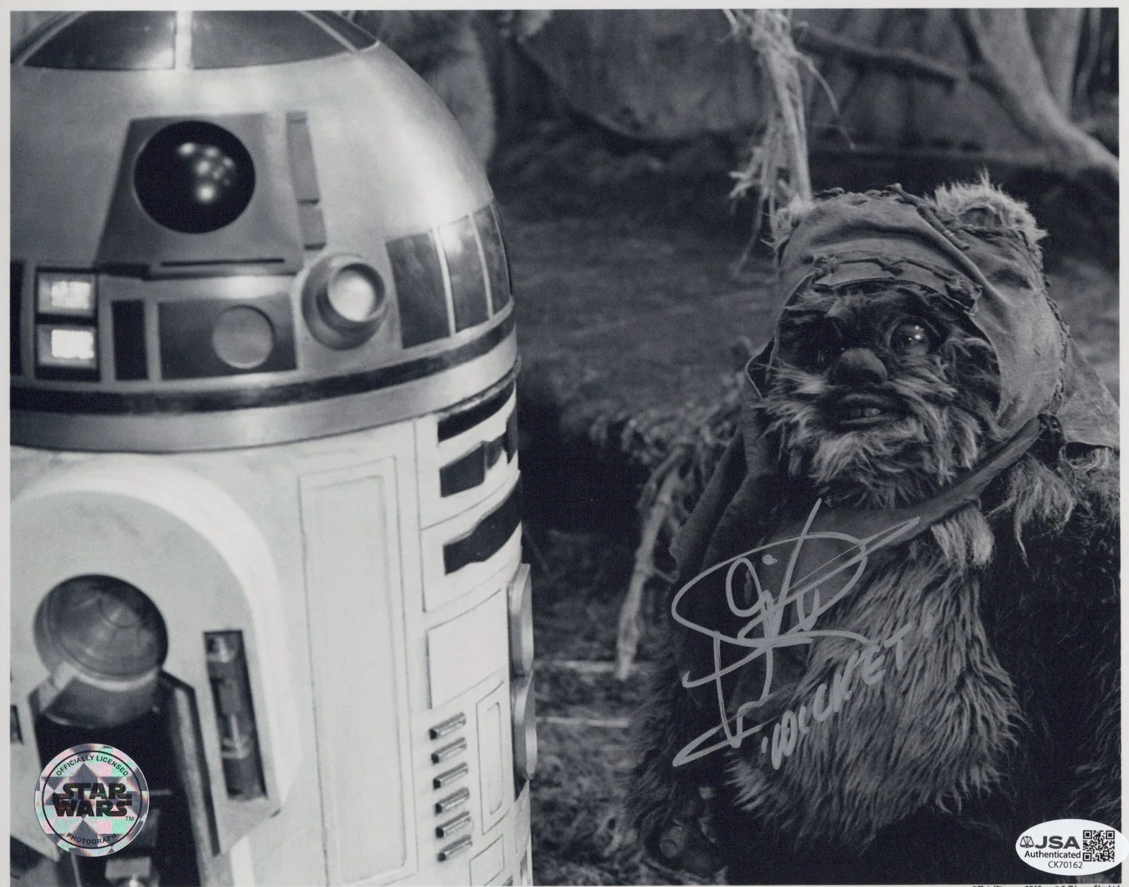 Warwick Davis — Star Wars - Official Pix - Warwick Davis signed Wicket 8x10 photo JSA COA