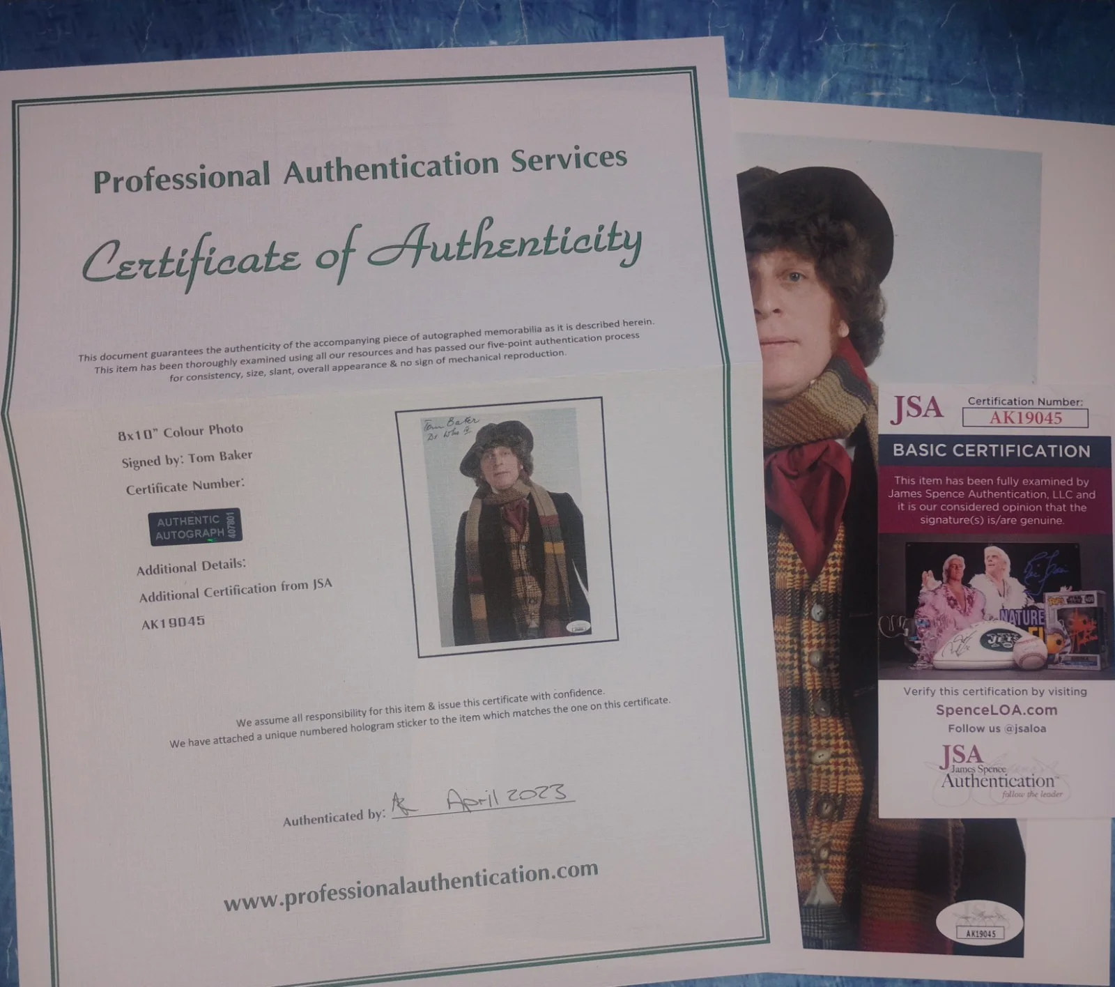 Tom Baker Hand Signed Autograph 8x10 Photo JSA COA Doctor Who NO US TARIFFS, image 4