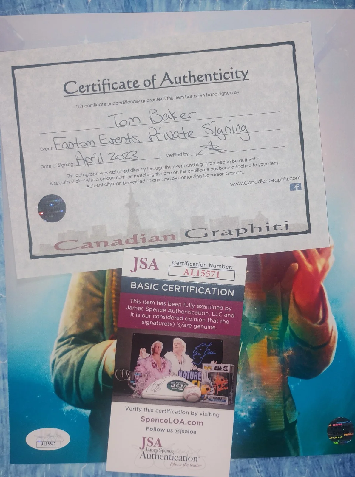 Foto autógrafa firmada a mano de Tom Baker 8x10 certificado de autenticidad JSA Doctor Who SIN TARIFAS DE EE. UU., изображение 4