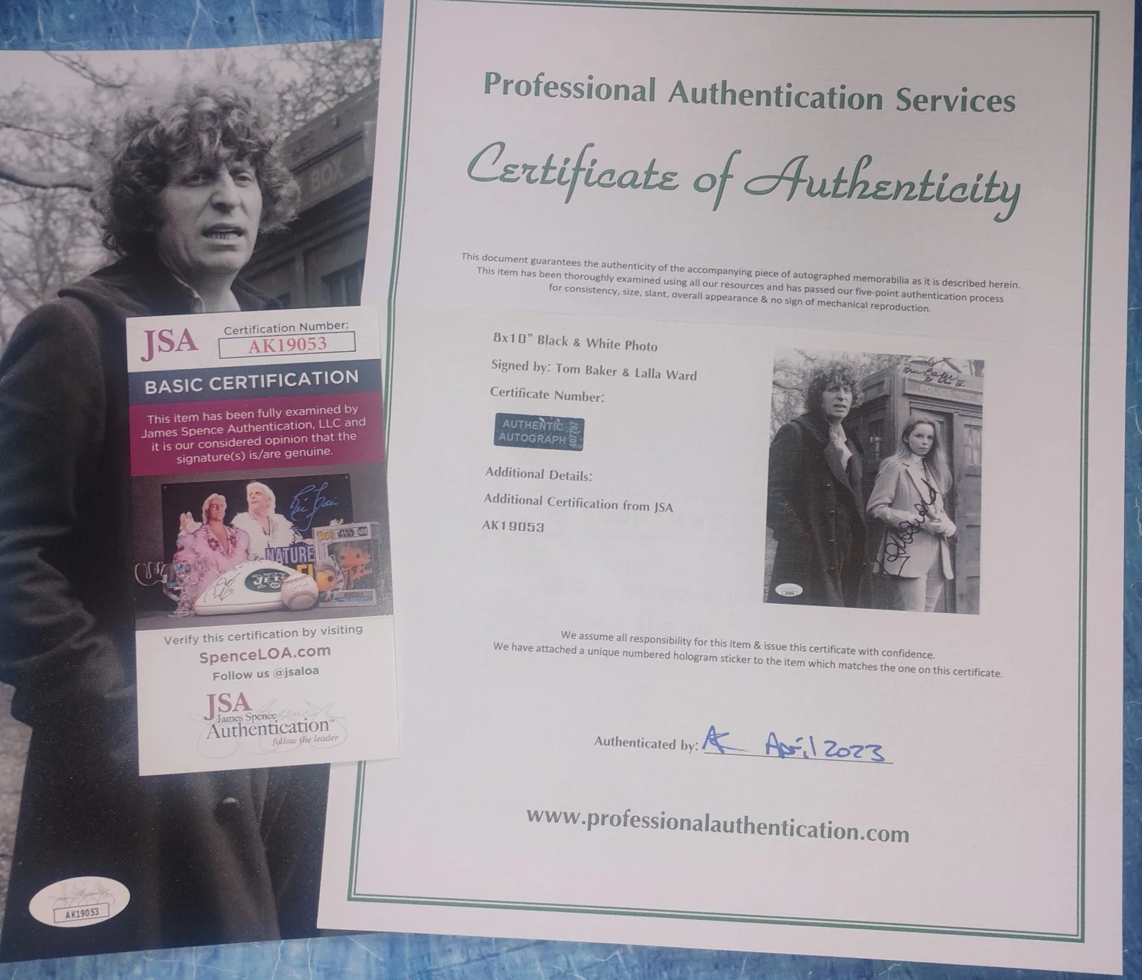 Tom Baker & Lalla Ward Hand Signed 8x10 Photo JSA COA Doctor Who NO US TARIFFS, изображение 5