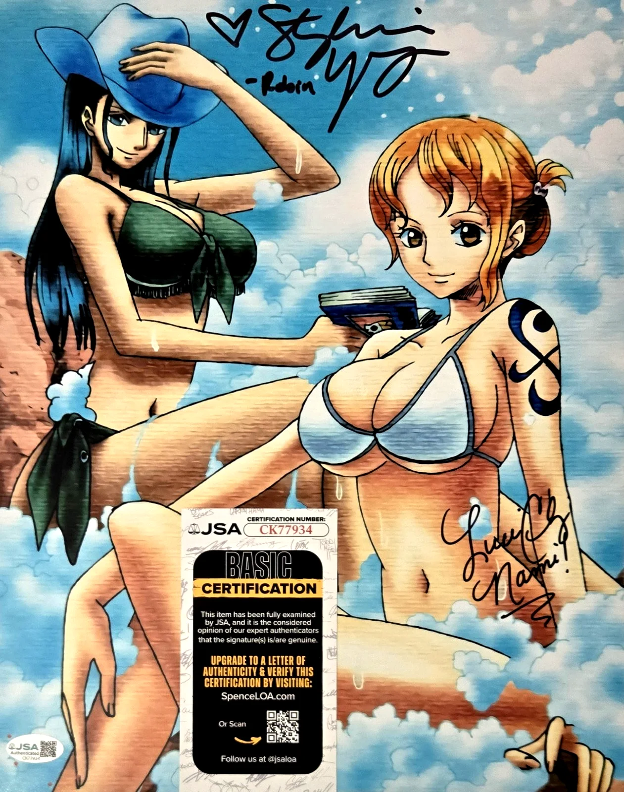Stephanie Young, Luci Christian — Nico Robin Nami Signed Photo One Piece Stephanie Young Luci Christian Auto JSA, изображение 3