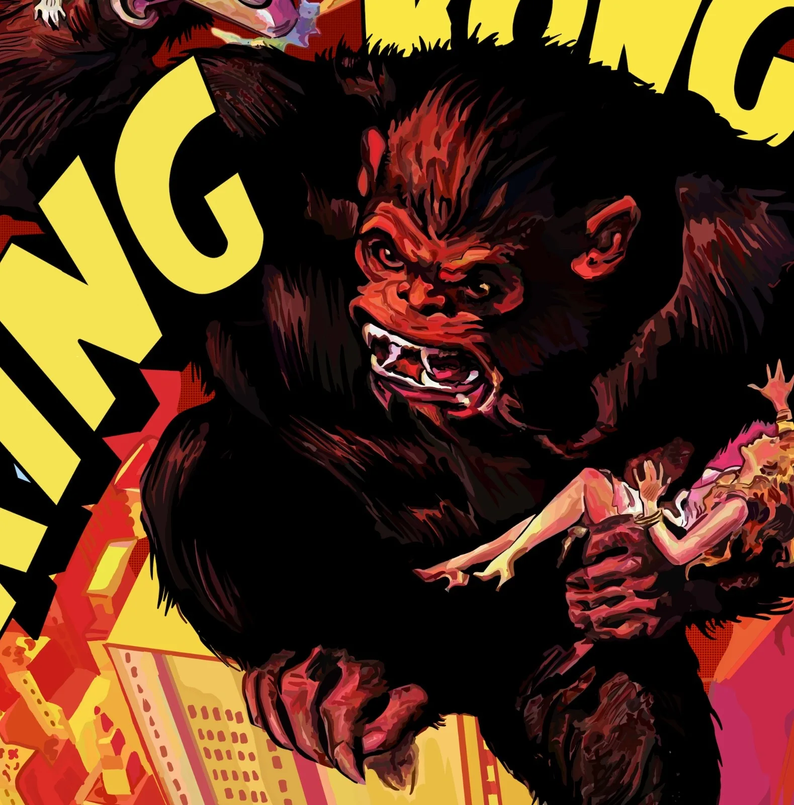 King Kong RKO Film Poster | Hand Drawn Artwork | Retro Sci-Fi Poster, изображение 3