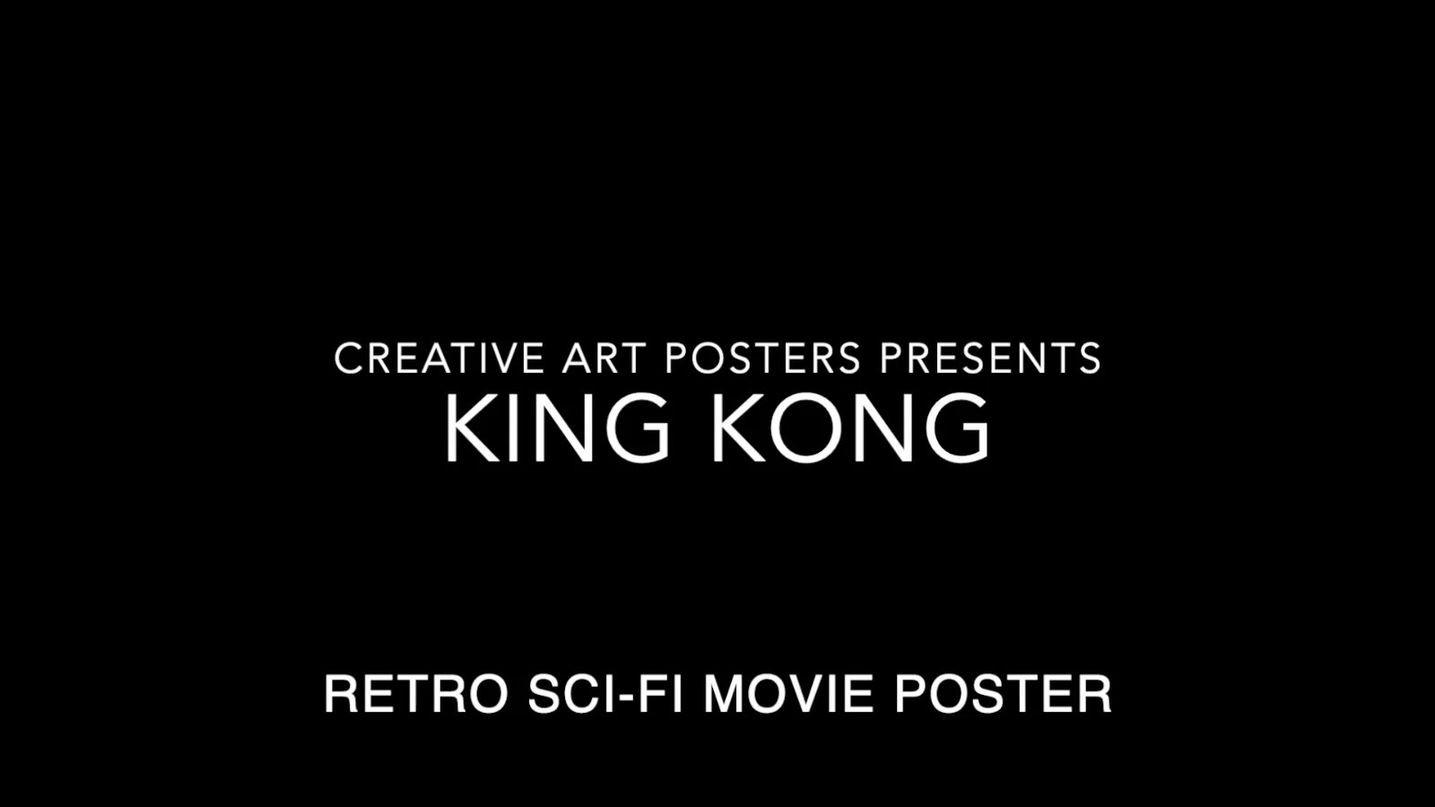 King Kong Film Poster | Hand Drawn Artwork | Retro Sci-Fi Poster, изображение 2