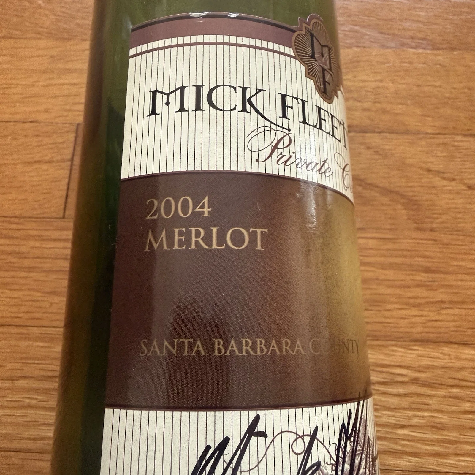 Mick Fleetwood Mac Signed Autographed Private Cellar Wine Bottle Merlot, image 4