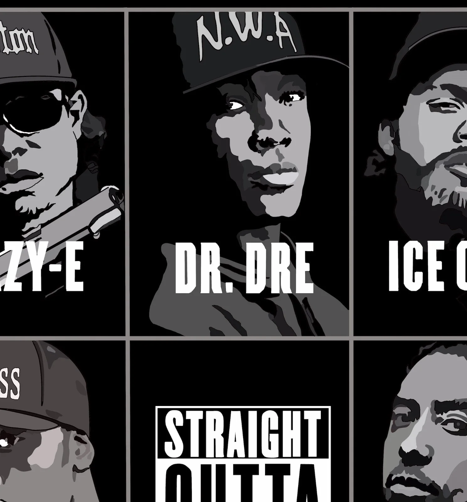 Straight Outta Compton Poster | NWA Poster | Hand Drawn Artwork, image 3