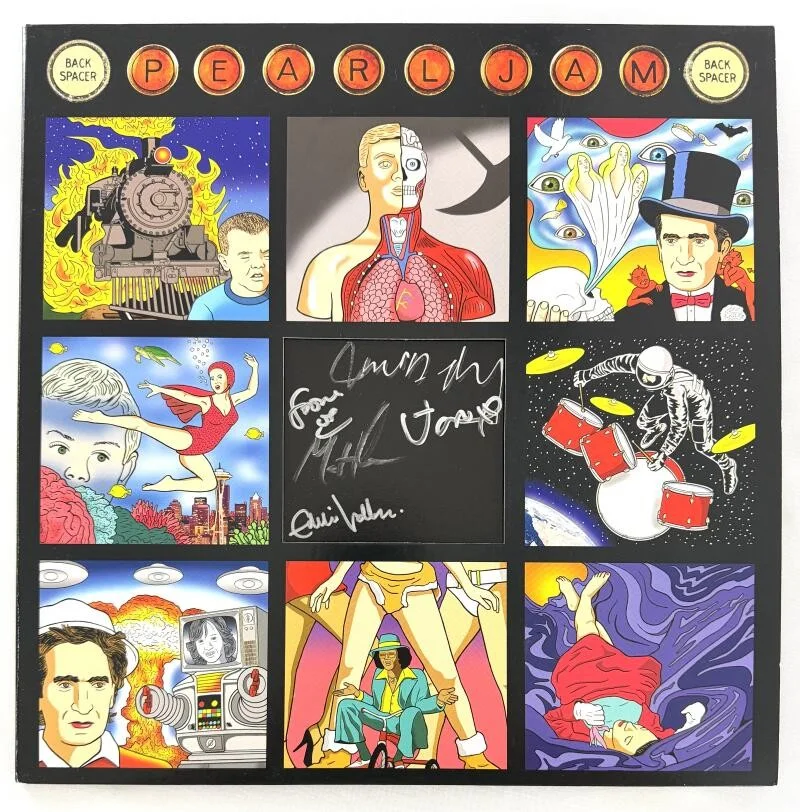 Jeff Ament, Matt Cameron, Stone Gossard, Mike McCready, Eddie Ved — Pearl Jam Band Signed Autograph Album Record - Eddie Vedder Jeff Mike ++ JSA COA