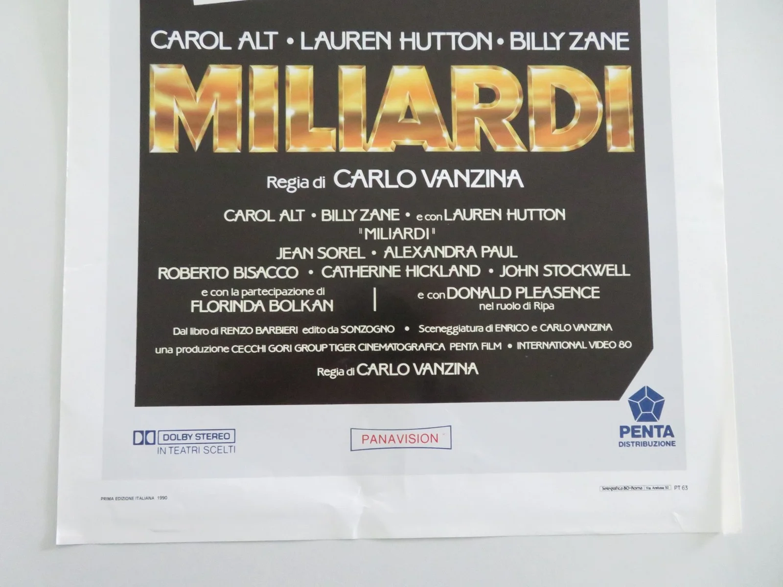 Millions Italian Locandina Poster Billy Zane Lauren Hutton 1991, изображение 4