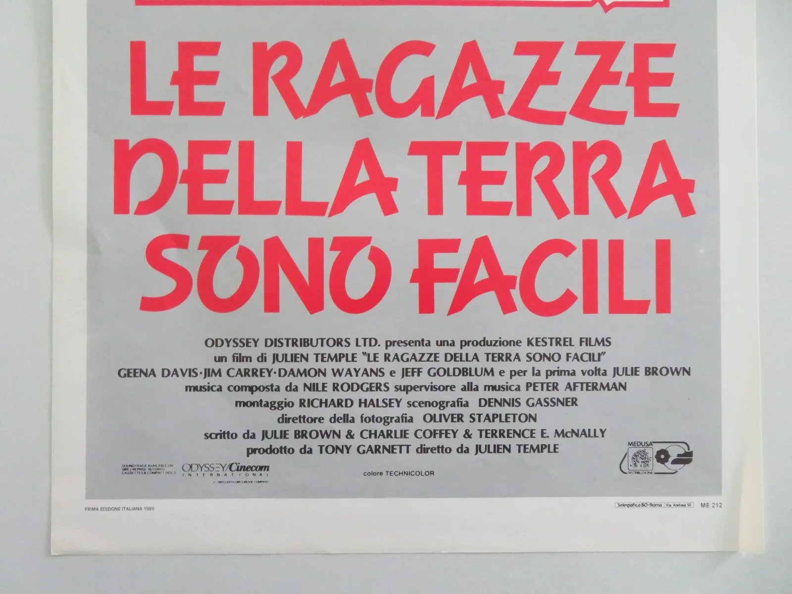 Earth Girls Are Easy Italian Locandina Poster Jeff Goldblum Jim Carrey 1988, изображение 4
