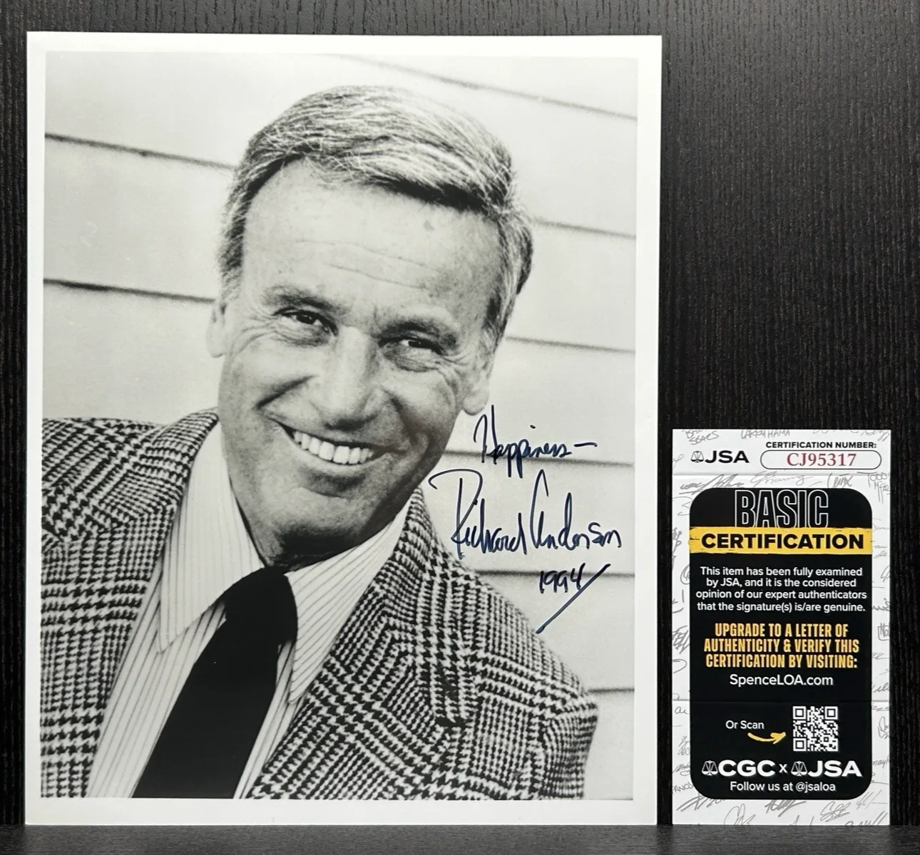 Richard Anderson — RICHARD ANDERSON SIGNED PHOTO Original Autograph JSA COA Six Million Dollar Man, image 2