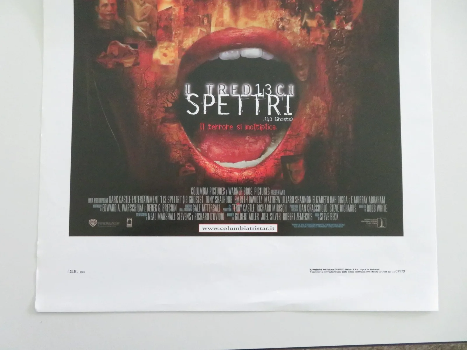 Thir13en Ghosts Italian Locandina Poster Tony Shalhoub Shannon Elizabeth 2001, изображение 4