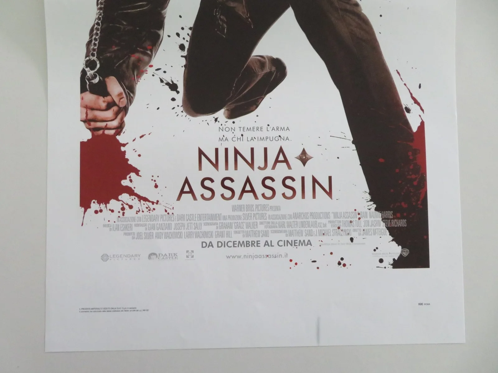 Ninja Assassin Italian Locandina Poster Naomie Harris Rain 2009, изображение 4