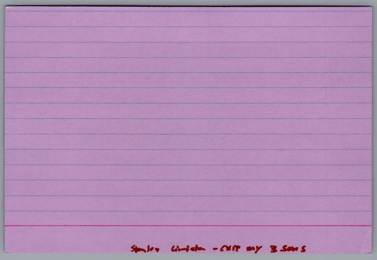 Stanley Livingston — Stanley Livingston Signed 4x6 Index Card My Three Sons Autographed, image 2
