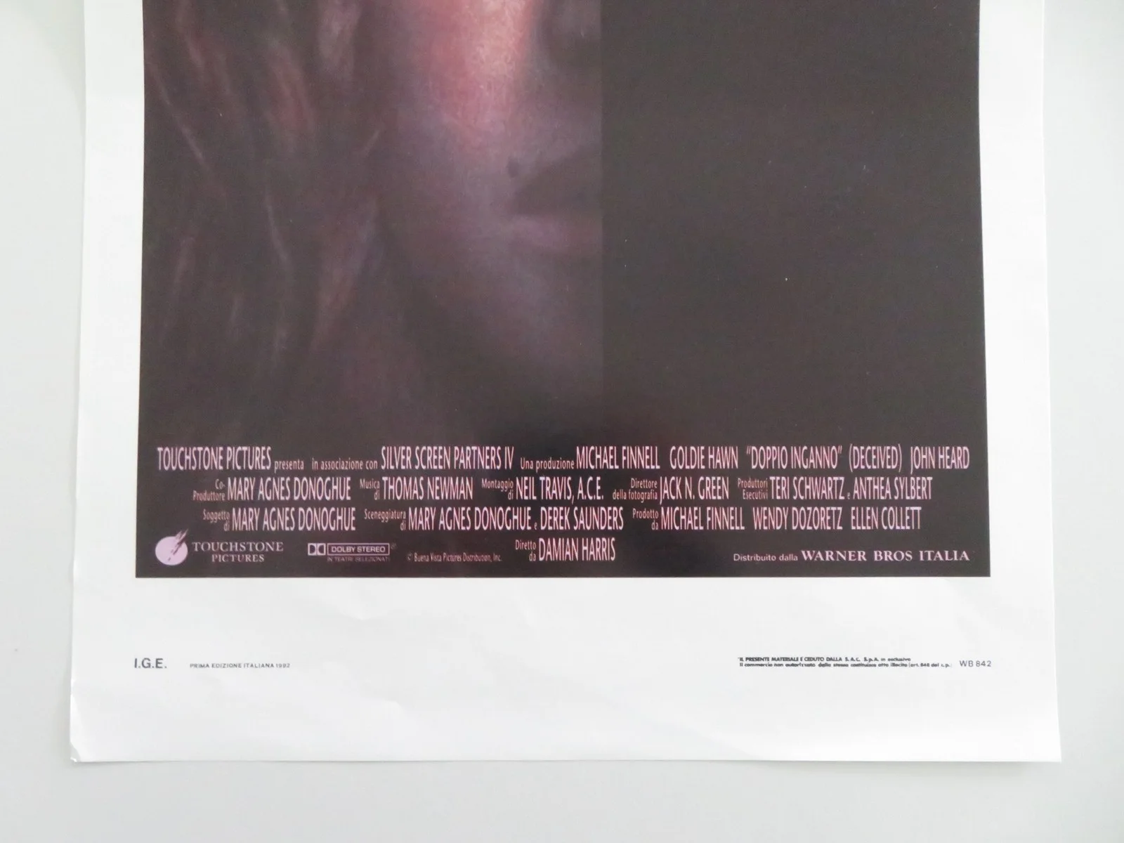 Deceived Italian Locandina Poster Goldie Hawn Damon Redfern 1991, изображение 4