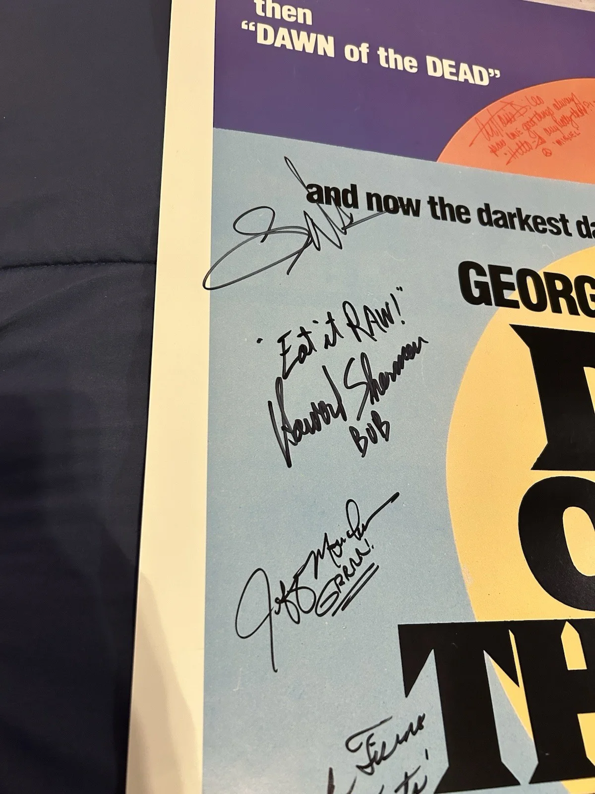George A Romero — Day Of The Dead Cast Signed By 16 Poster 27x40 George Romero 1985 Horror PROOF, изображение 5