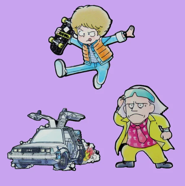 Back to the Future Limited Edition Japanese Style Triple Pin FaNaTtiK Badge Set, изображение 3