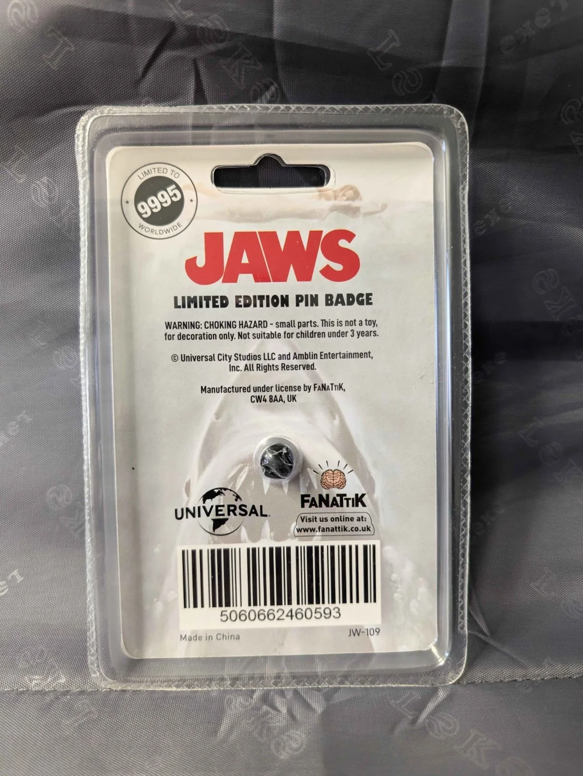 Jaws Limited Edition FaNaTtiK Pin Badge, image 2