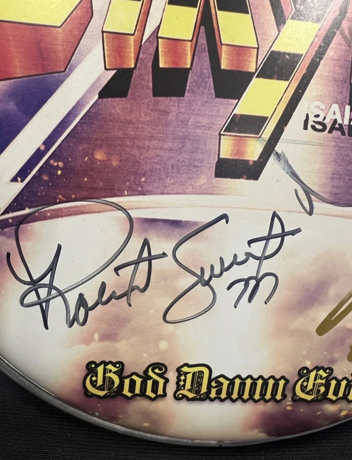 Stryper God Damn Evil Autographed Original Drumhead Music Collectible, изображение 5