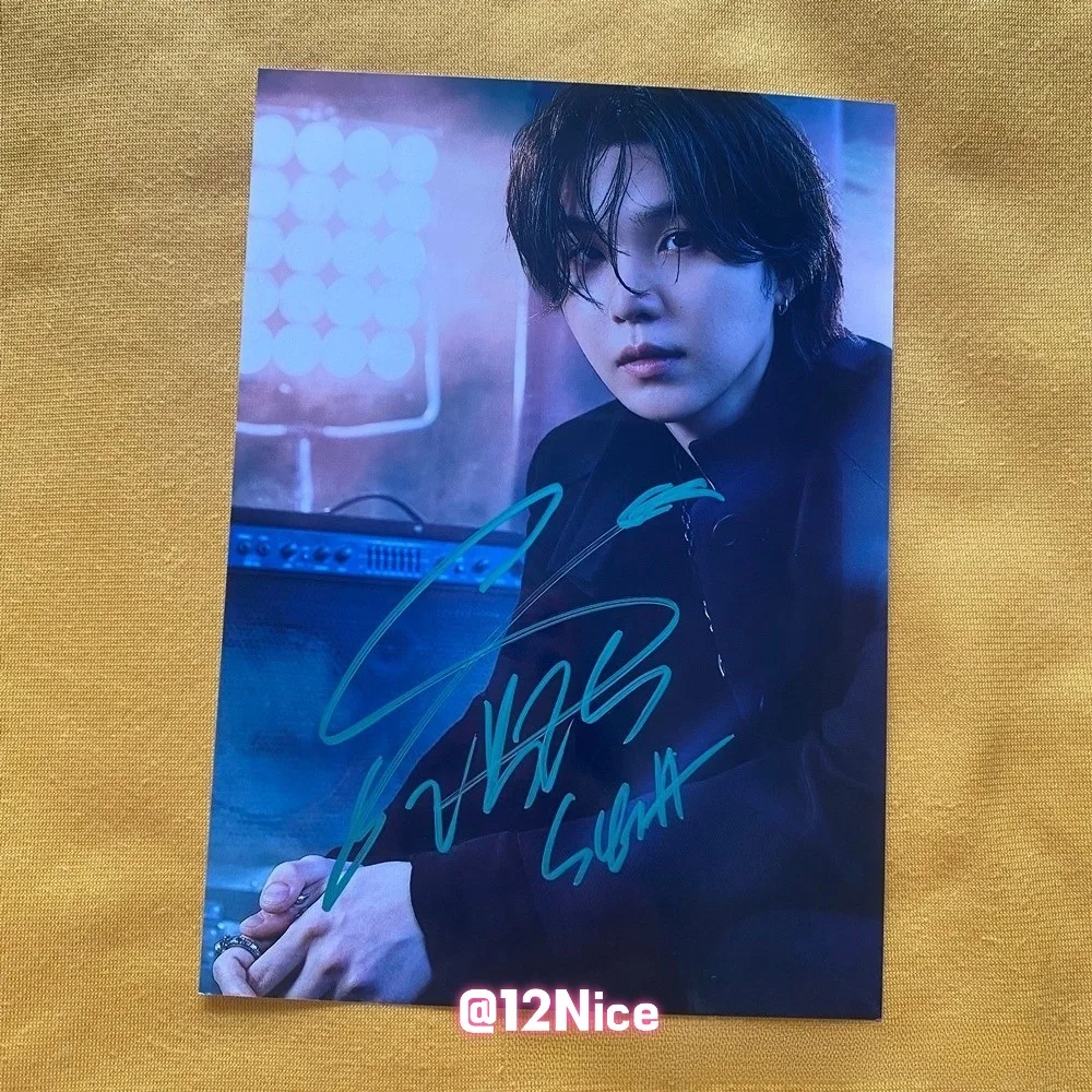 BTS SUGA AUTOGRAPHED SIGNED PHOTO K-POP GIFTS COLLECTION 4*6 2026 #Nice, image 3