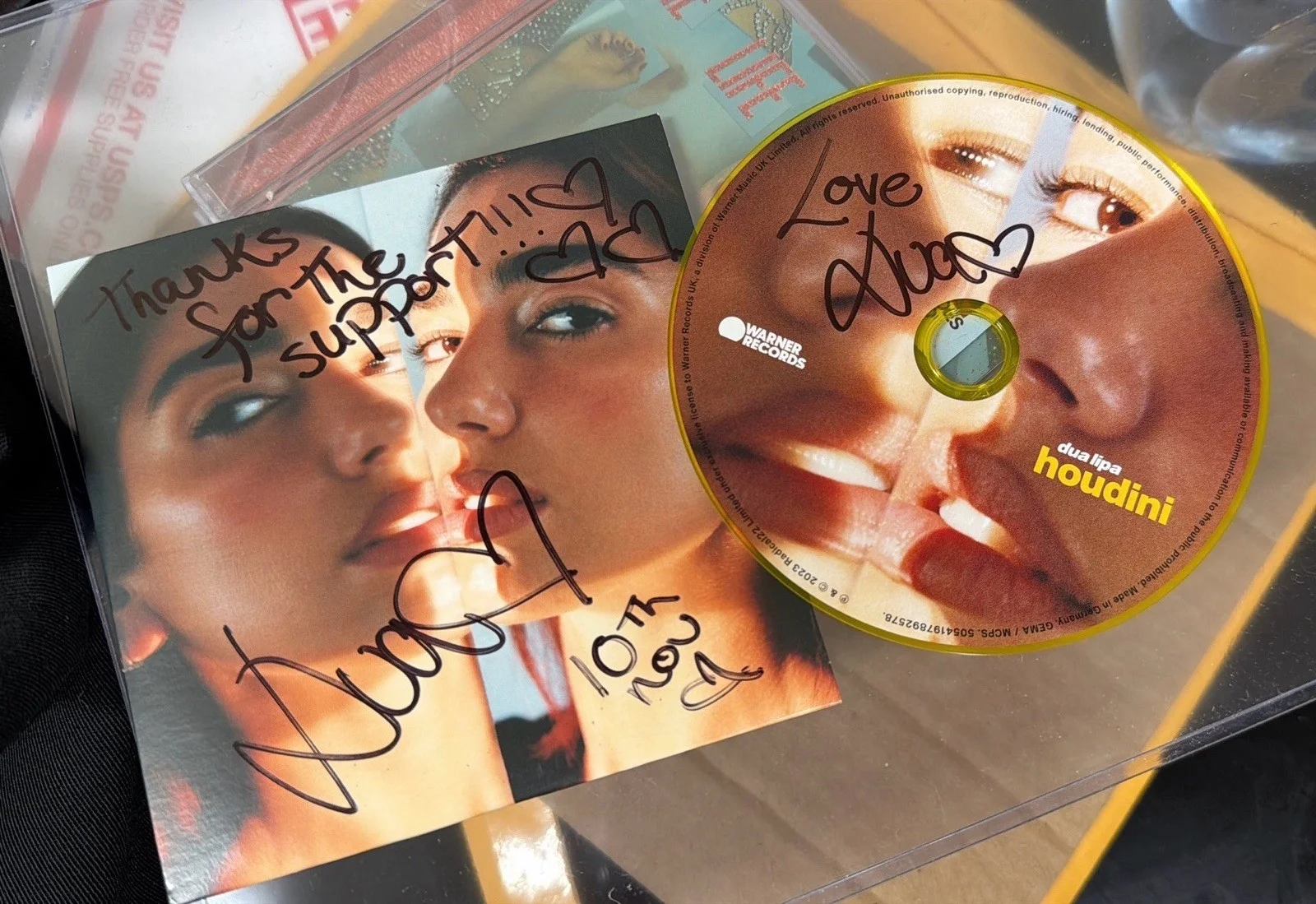 Extremely Rare Dua Lipa Houdini Single Signed Autographed Cover And Cd Both, image 3