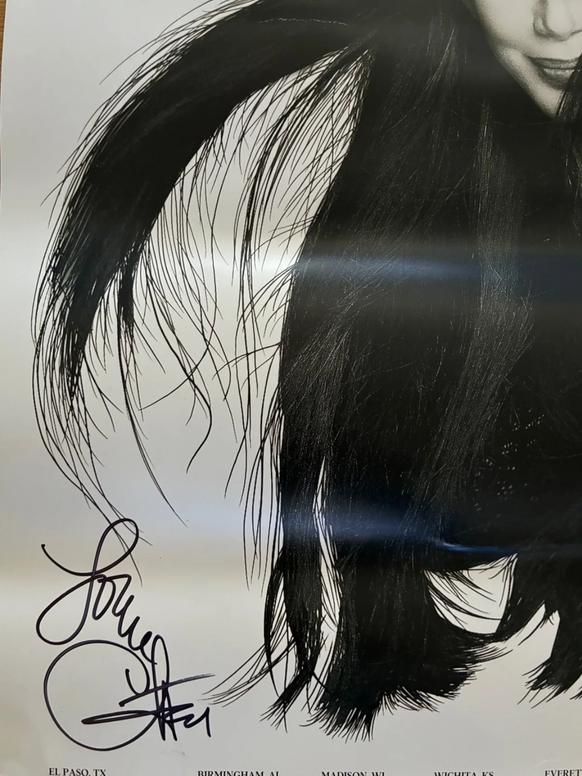 CHER Signed 2020 "Here We Go Again" Tour Poster - Canceled Dates - Autographed, image 2