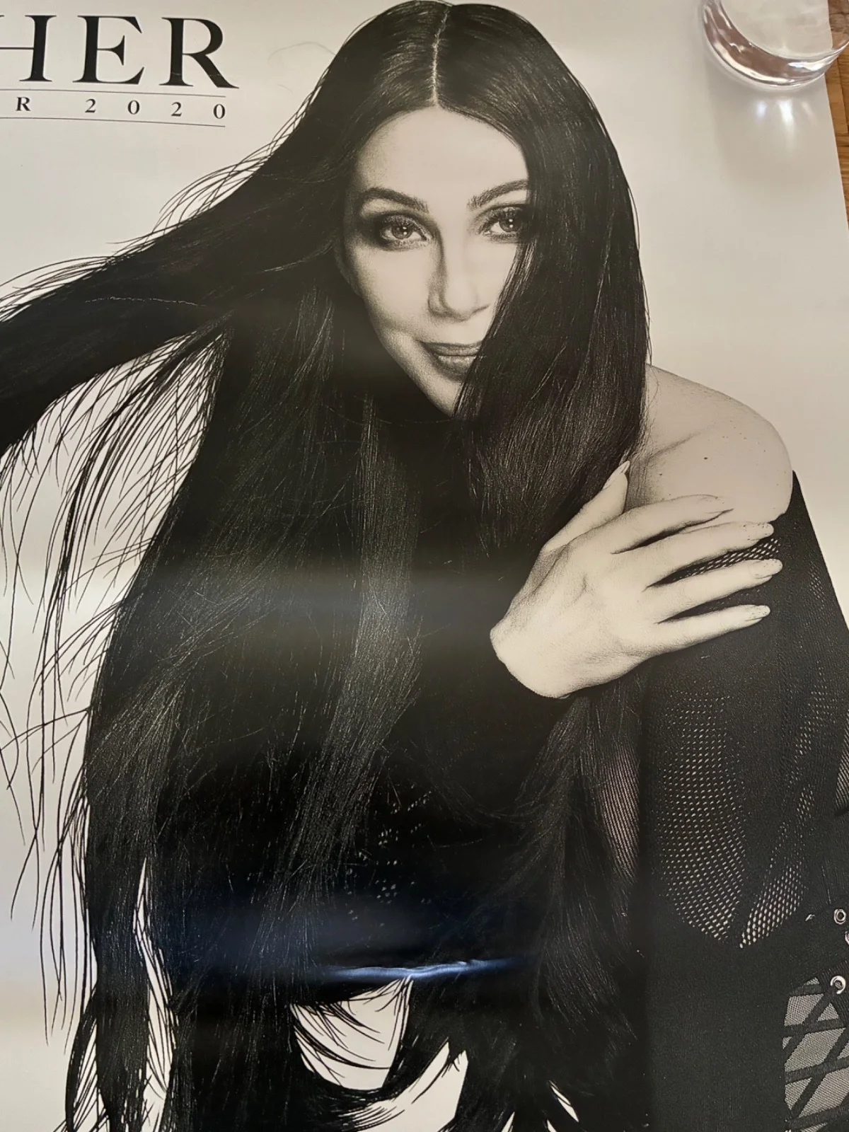 CHER Signed 2020 "Here We Go Again" Tour Poster - Canceled Dates - Autographed, image 3