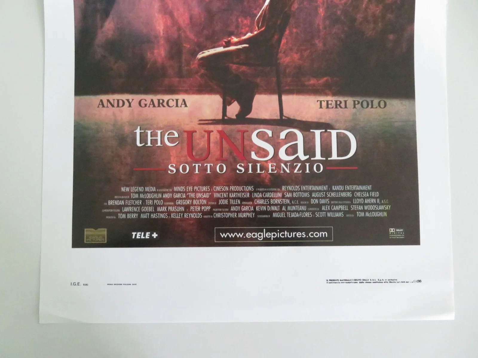 The Unsaid Italian Locandina Poster Andy Garcia Trevor Blumas 2001, изображение 4