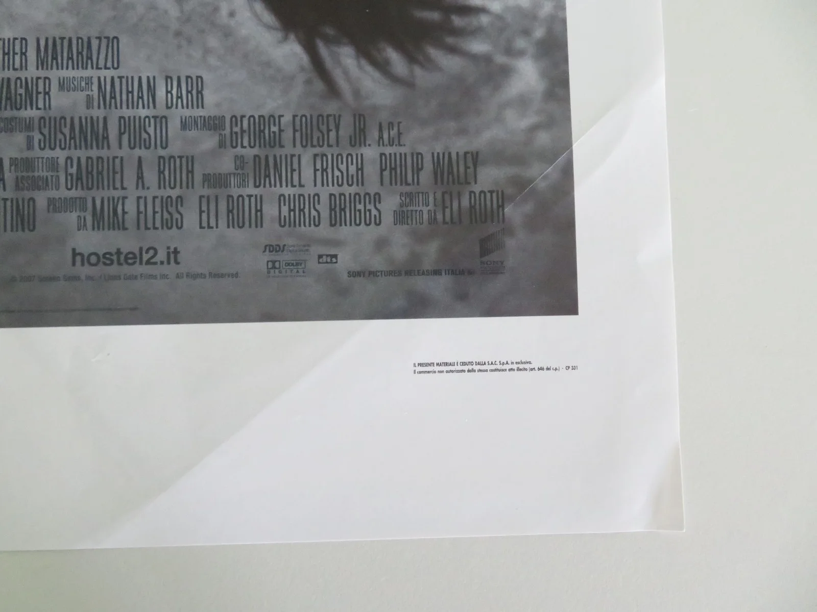 Hostel: Part II Italian Locandina Poster Lauren German Roger Bart 2007, изображение 5