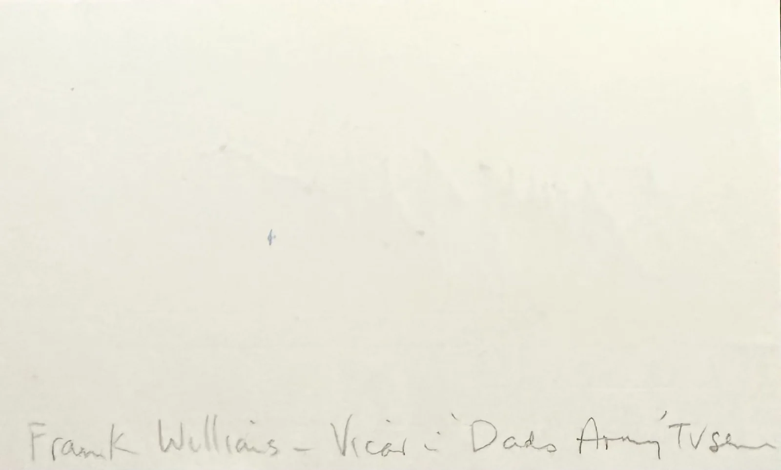 Frank Williams — FRANK WILLIAMS Autograph Signed 3x5 INDEX CARD Robbery Dad's Army The Army Game, image 2