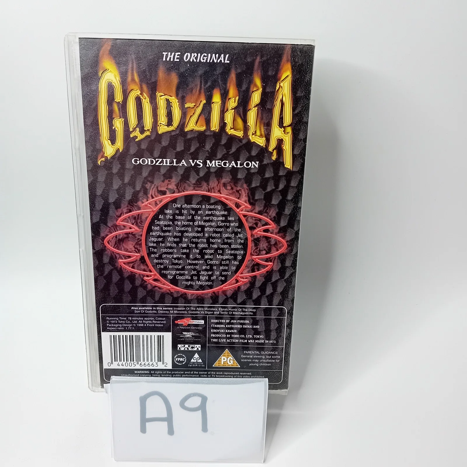 GODZILLA ORIGINAL GODZILLA VS MEGALON VHS TAPE - RARE RETRO MOVIE, изображение 3