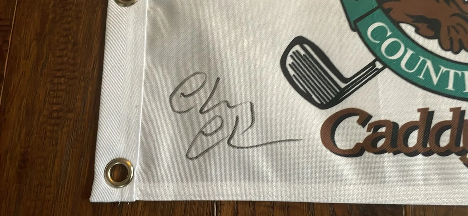 Chevy Chase — Chevy Chase Signed Caddyshack Bush Wood Country Club Flag Autograph PSA, image 3