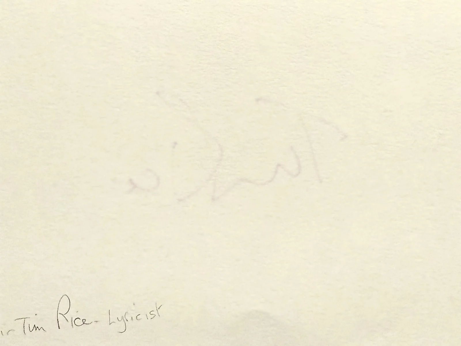 TIM RICE Signed Autographed 4x5 ALBUM PAGE Jesus Christ Superstar Suzi Q EVITA, изображение 2