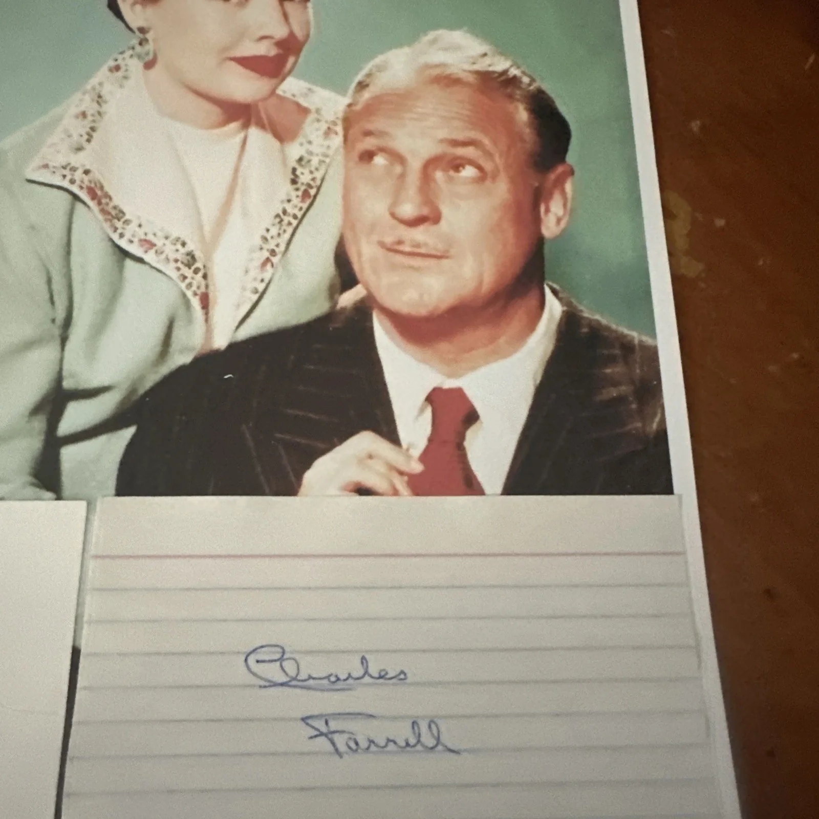 Gale Storm Charles Farrell My Little Margie Autographed Index Cards W/Photo 1952, изображение 2