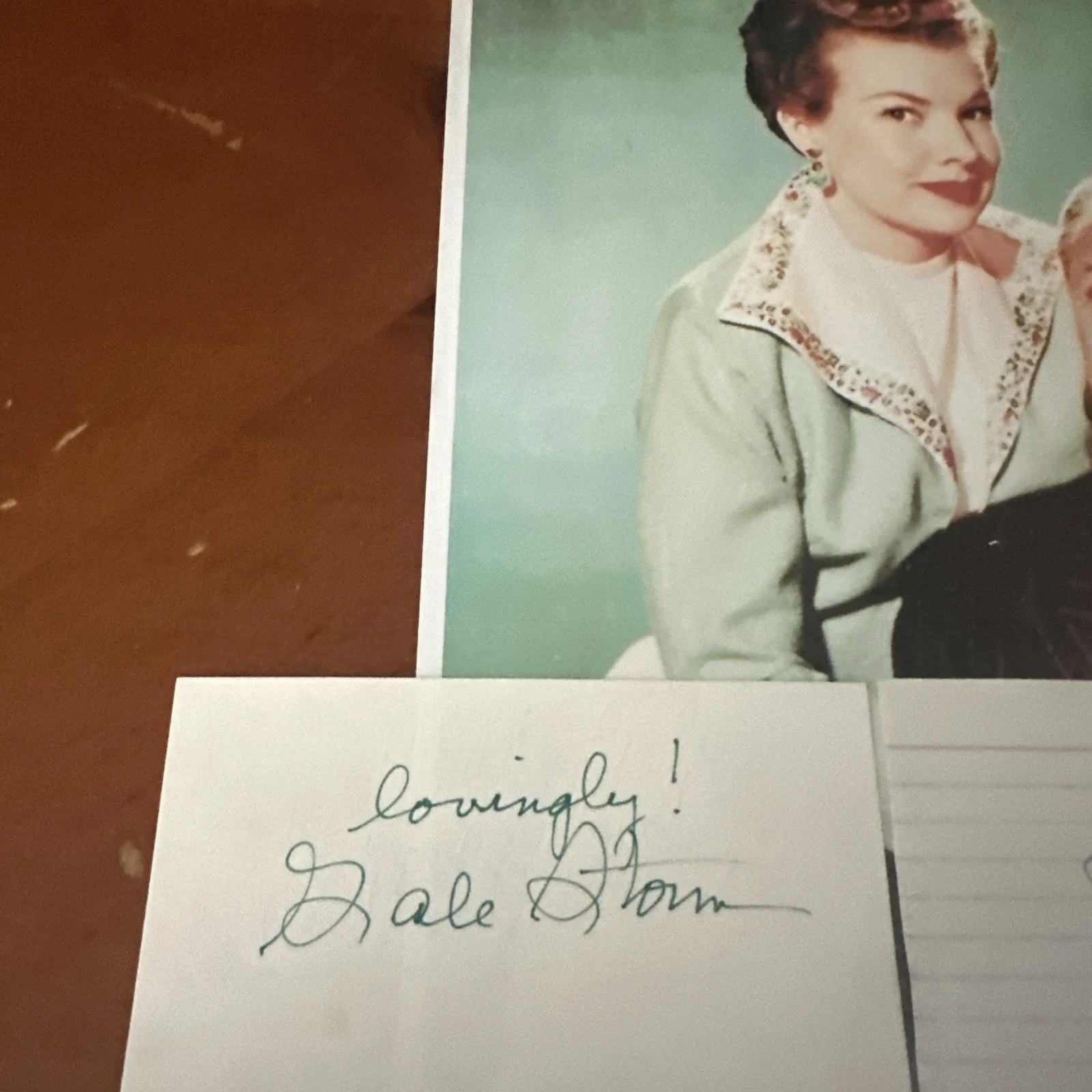 Gale Storm Charles Farrell My Little Margie Autographed Index Cards W/Photo 1952, изображение 3