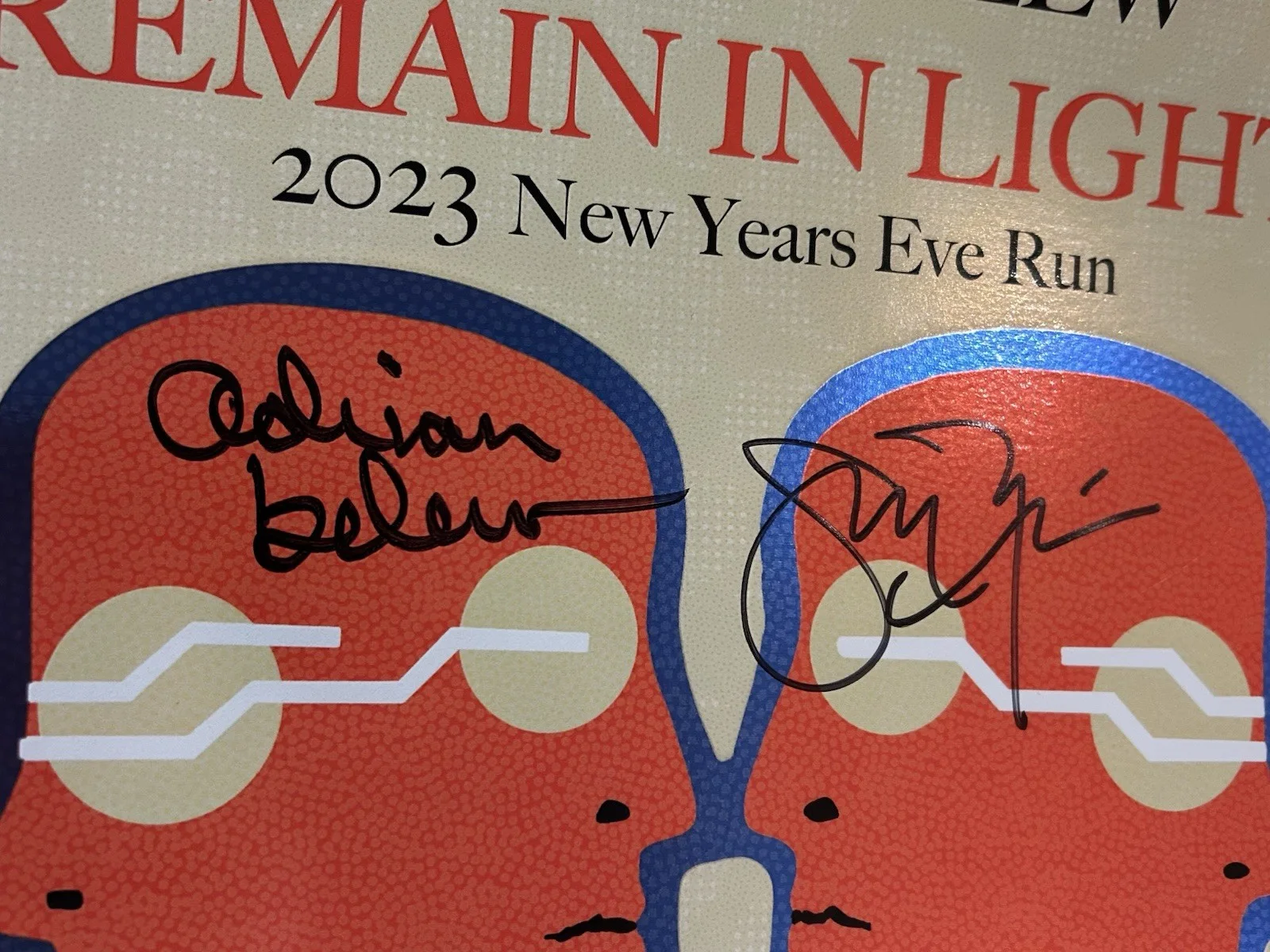 Signed Jerry Harrison Adrian Belew Remain In Light Tour Poster Autographed 11x17, image 2